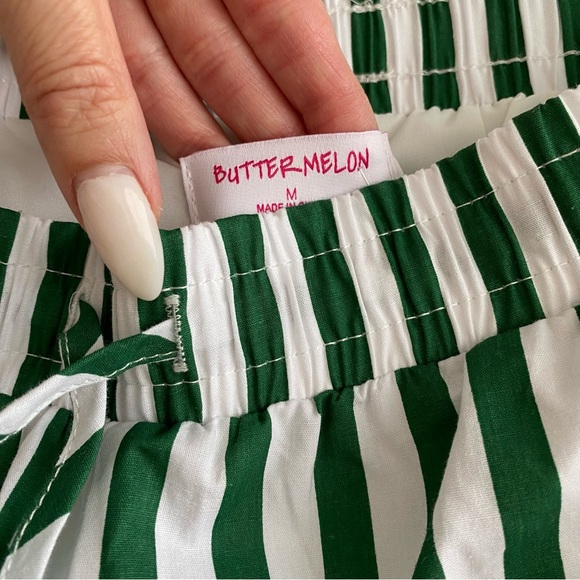 Butter Melon | Green Striped Shorts - Picture 4 of 6